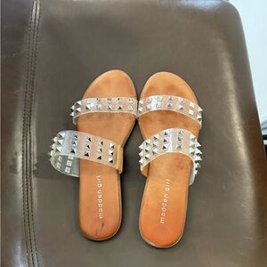 Madden Girl Brown Sandals with Silver Studs